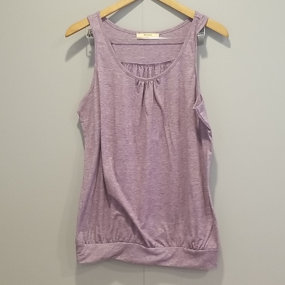 Miusey racer back tank top Sz L Purple